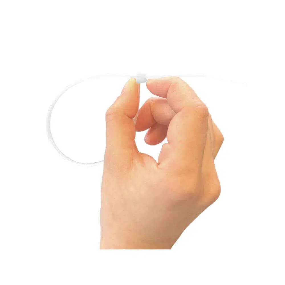 Hvid Strips Genanvendelige (Kabelbindere) - 380 x 4,8 mm (100 stk) - Billede 2