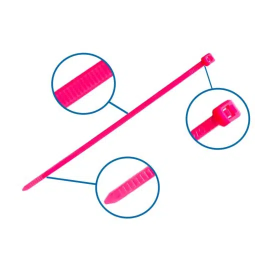 Neon Pink Strips (Kabelbindere) - 300 x 4,8 mm (100 stk) - Image 3