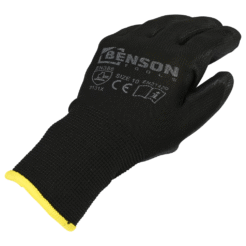 Arbejdshandsker med skridsikkert greb, sort, str. 10