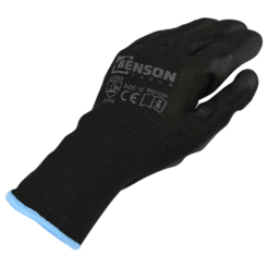 Arbejdshandsker med skridsikkert greb, sort, str. 11