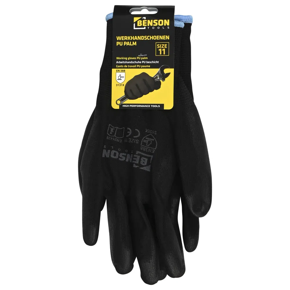 Arbejdshandsker med skridsikkert greb, sort, str. 11 - Billede 2