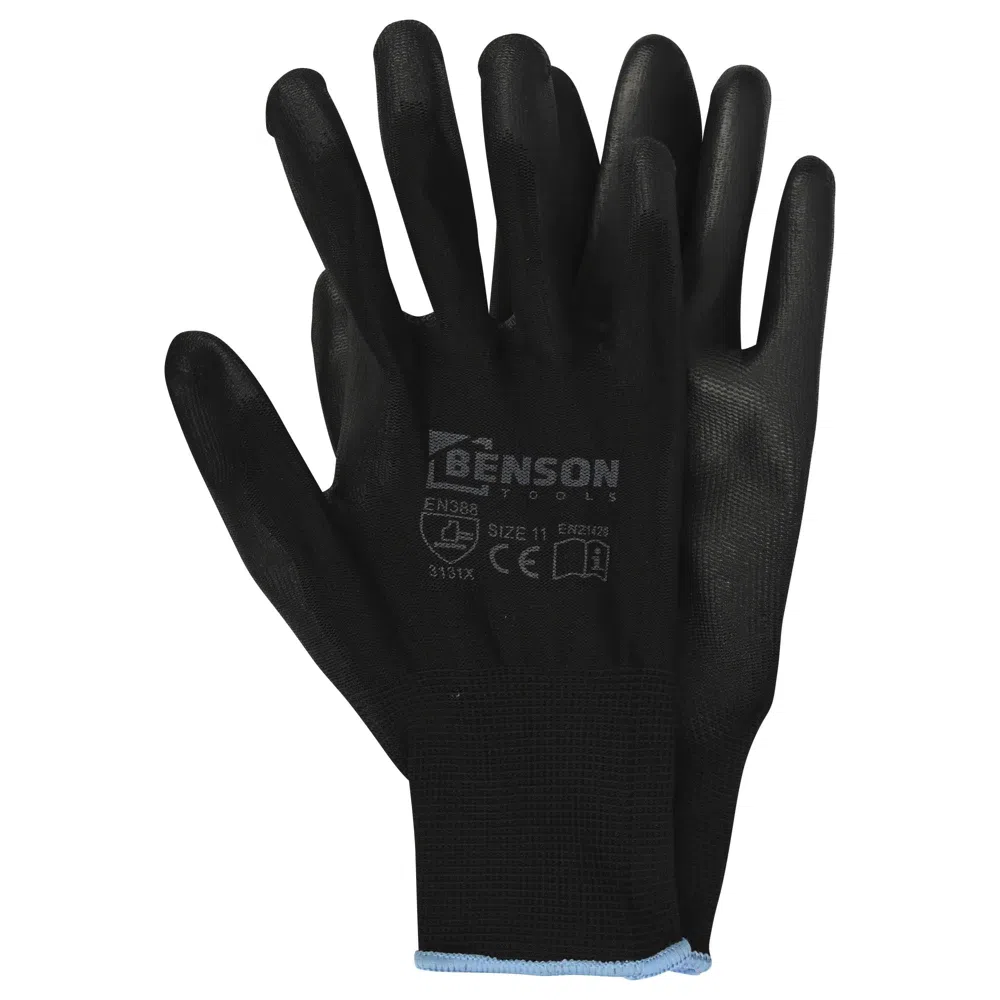 Arbejdshandsker med skridsikkert greb, sort, str. 11 - Billede 4